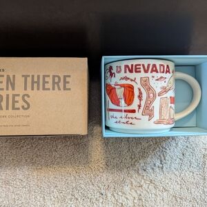 Nevada State Illustrated Ceramic Mug - White with Red Accents